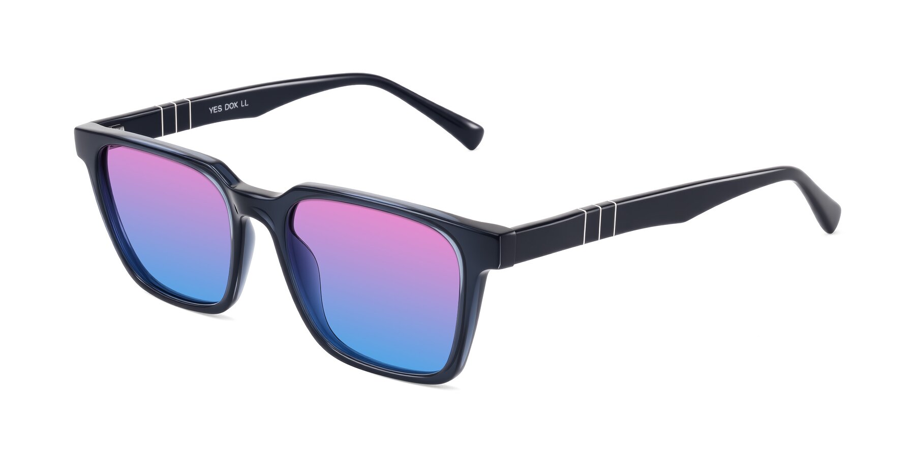 Angle of Doelum in Dark Navy with Pink / Blue Gradient Lenses