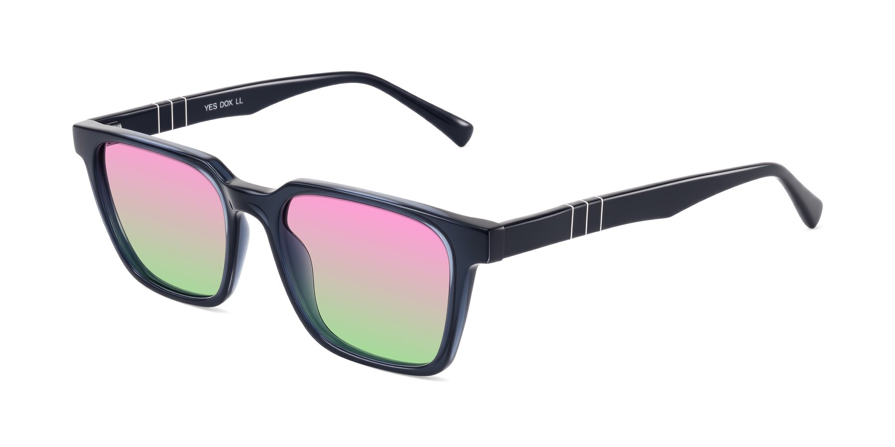 Angle of Doelum in Dark Navy with Pink / Green Gradient Lenses