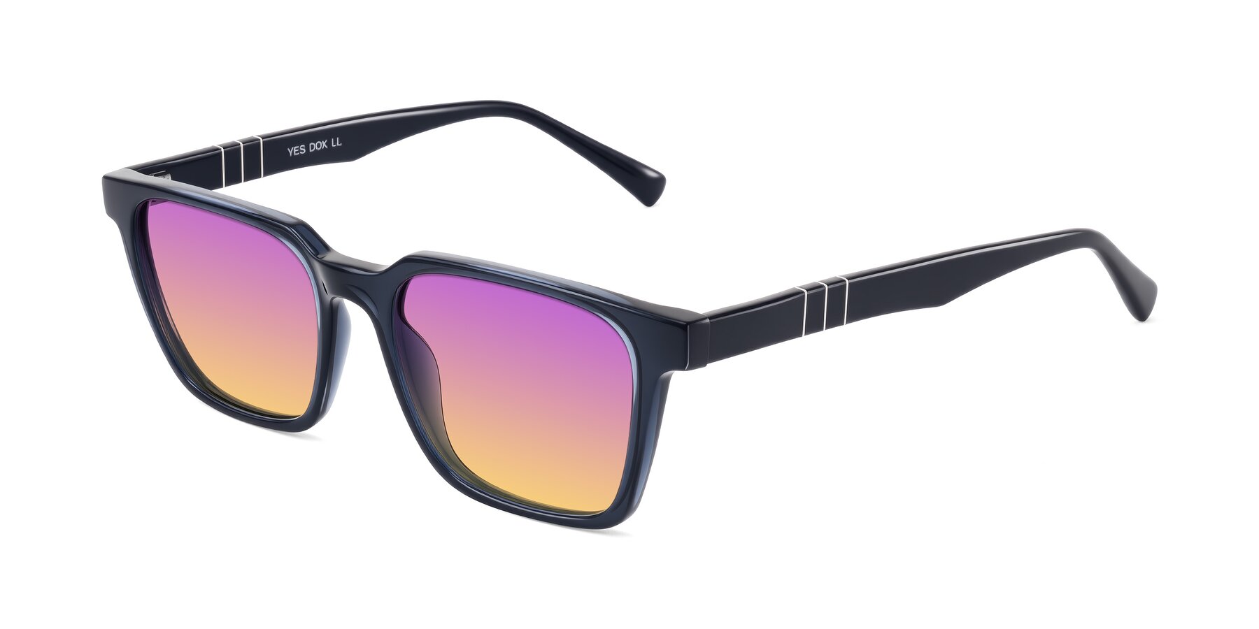 Angle of Doelum in Dark Navy with Purple / Yellow Gradient Lenses