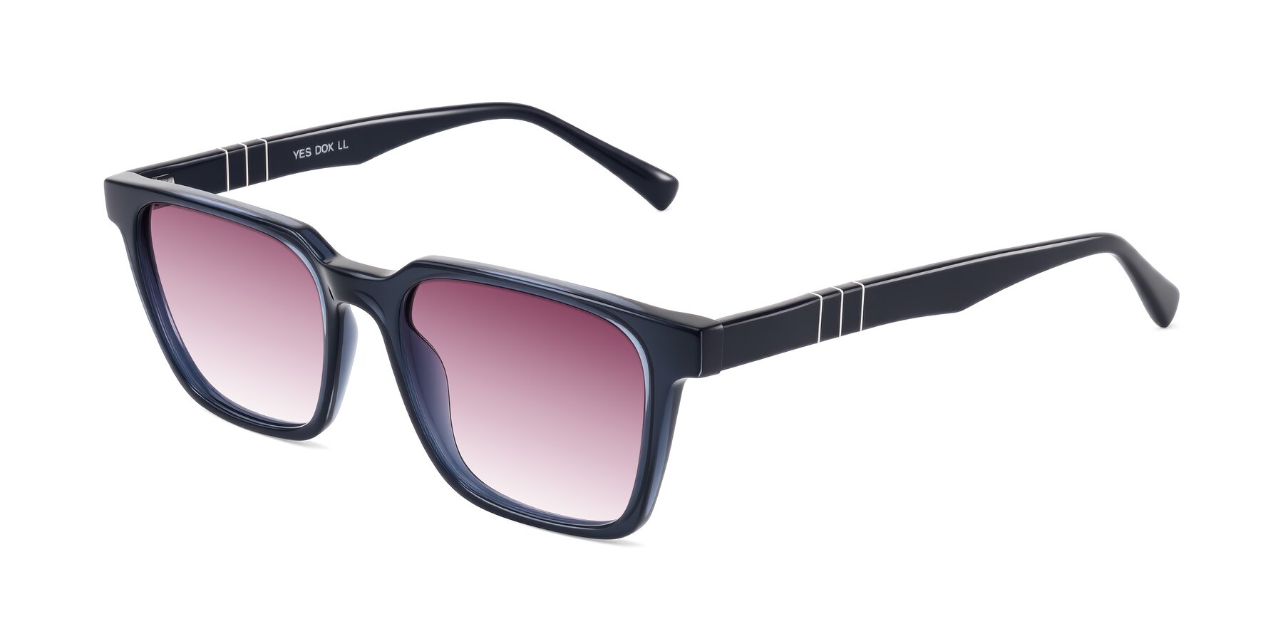 Angle of Doelum in Dark Navy with Wine Gradient Lenses