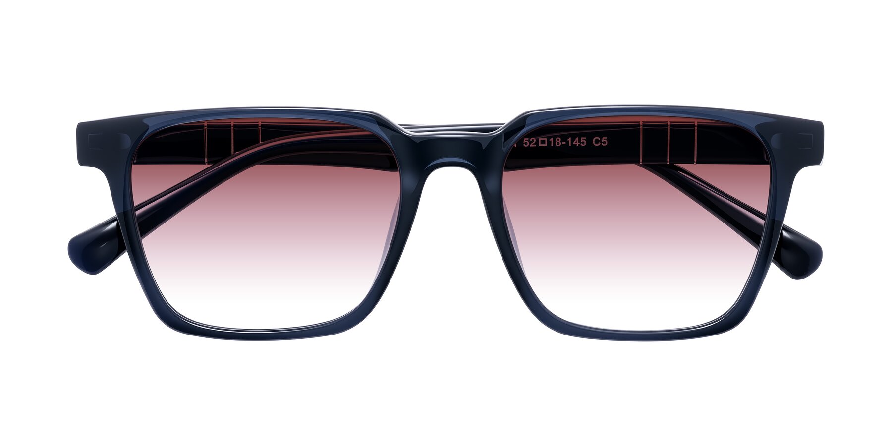 Folded Front of Doelum in Dark Navy with Garnet Gradient Lenses