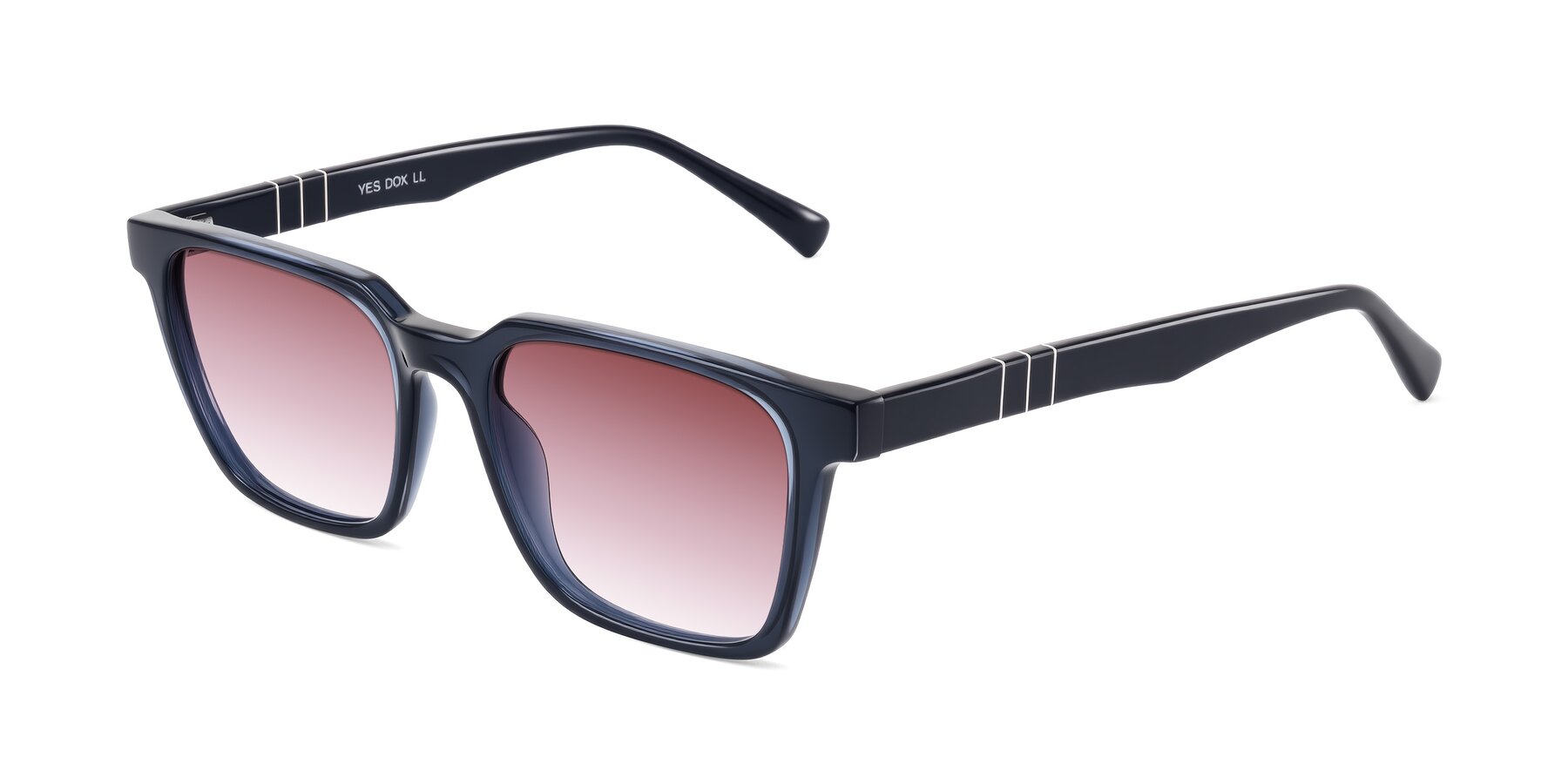 Angle of Doelum in Dark Navy with Garnet Gradient Lenses