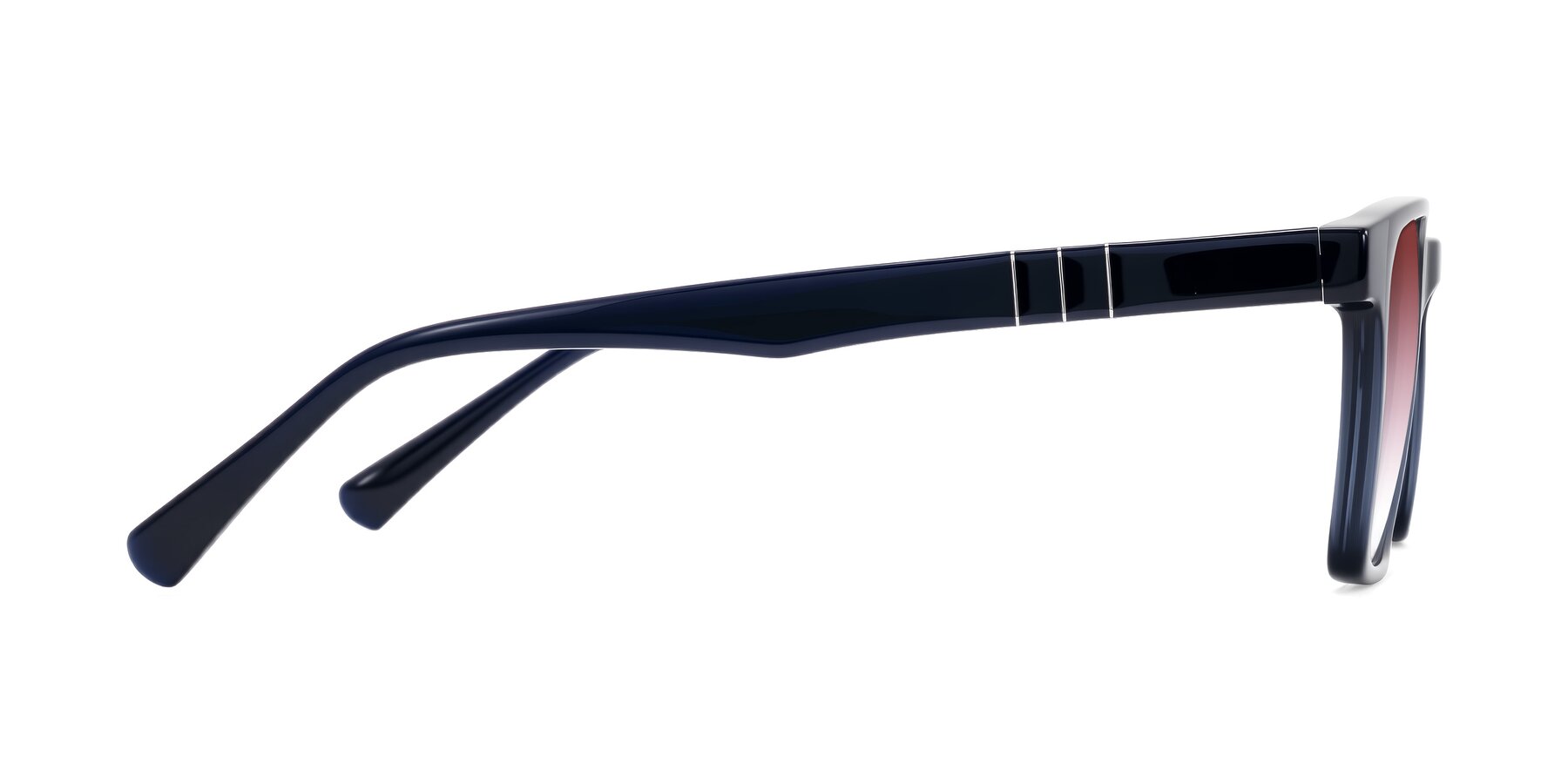 Side of Doelum in Dark Navy with Garnet Gradient Lenses