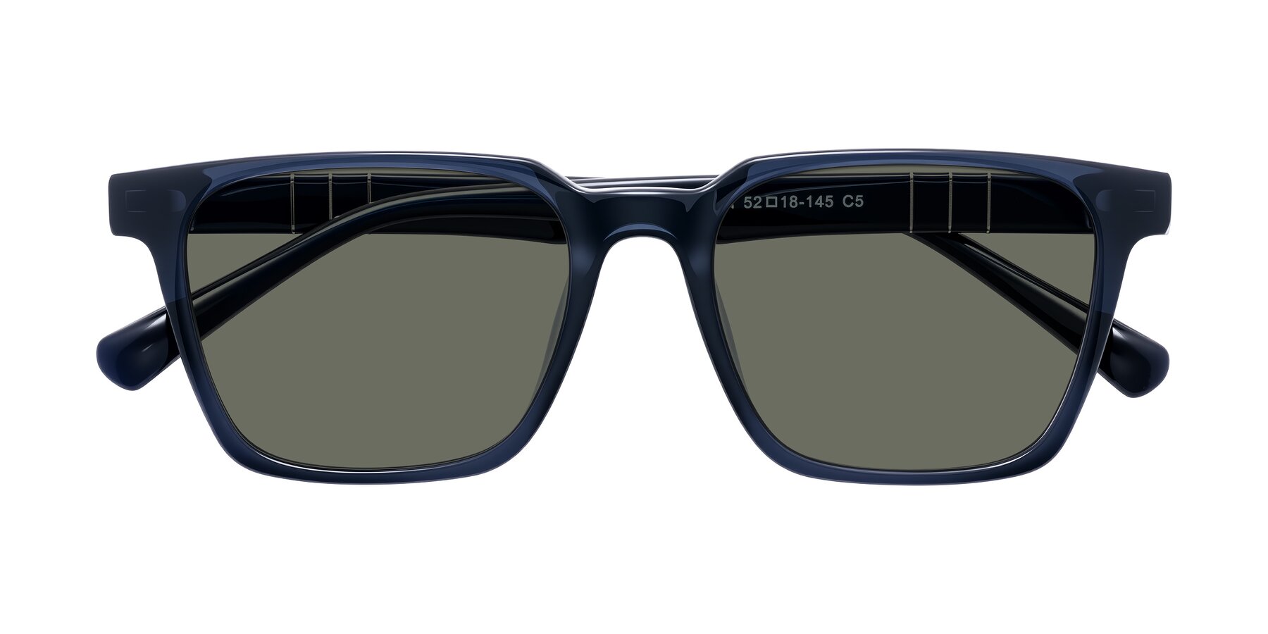 Folded Front of Doelum in Dark Navy with Gray Polarized Lenses