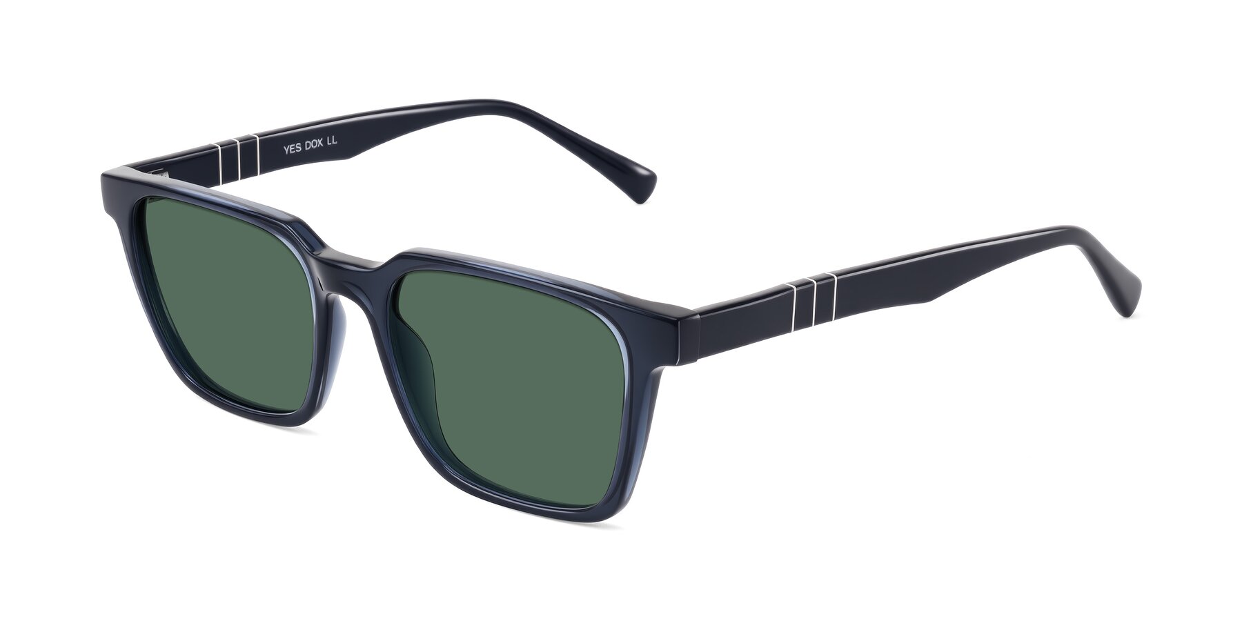 Angle of Doelum in Dark Navy with Green Polarized Lenses