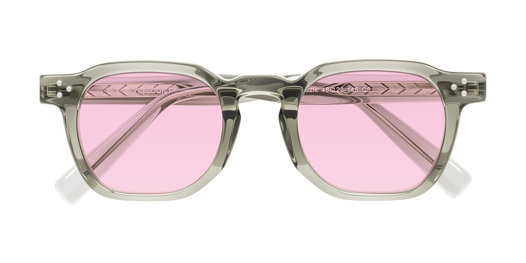 Folded Front of Muzik in Light Gray to Charcoal Shift with Light Pink Tinted Lenses