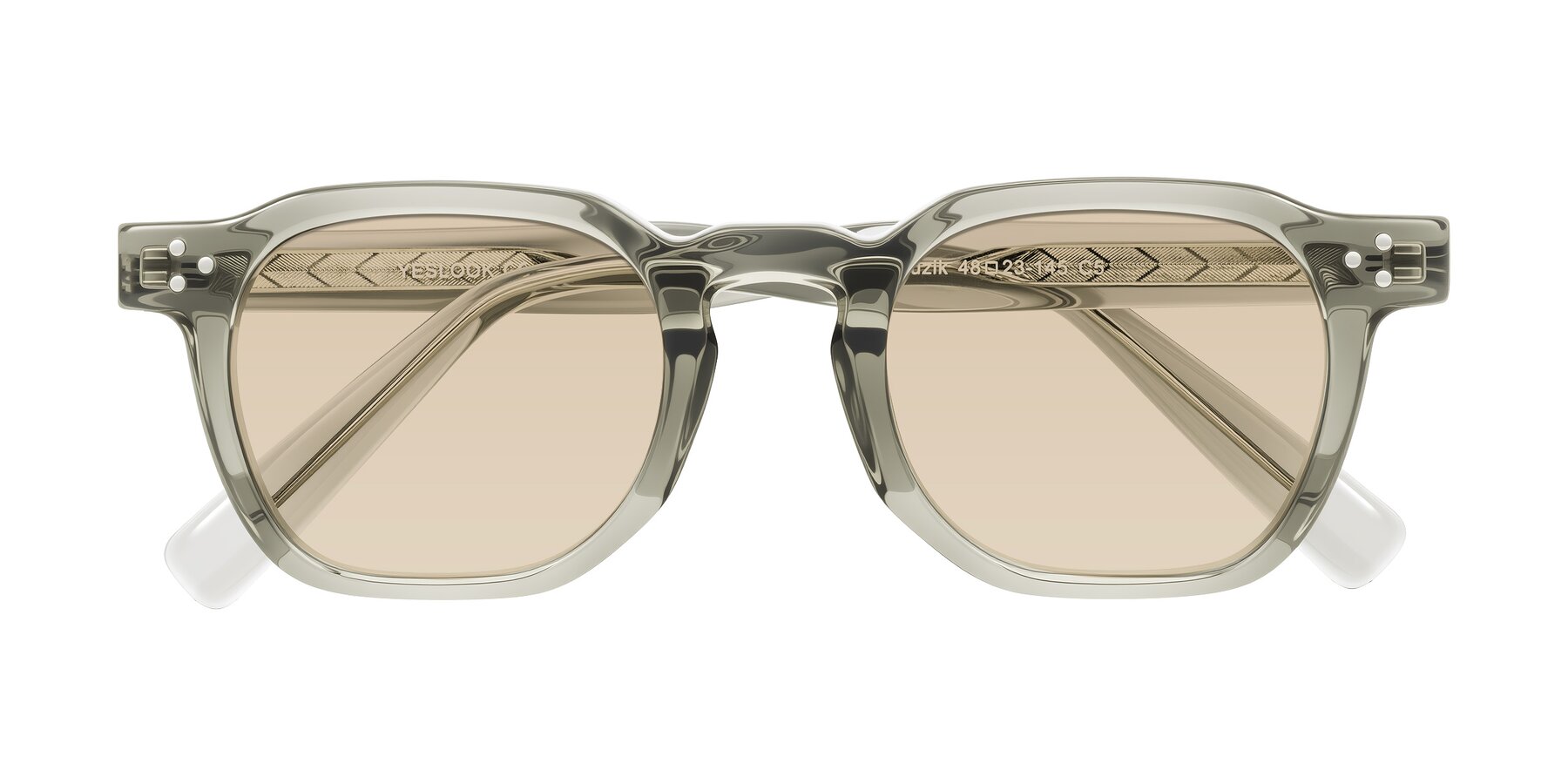 Folded Front of Muzik in Light Gray to Charcoal Shift with Light Brown Tinted Lenses