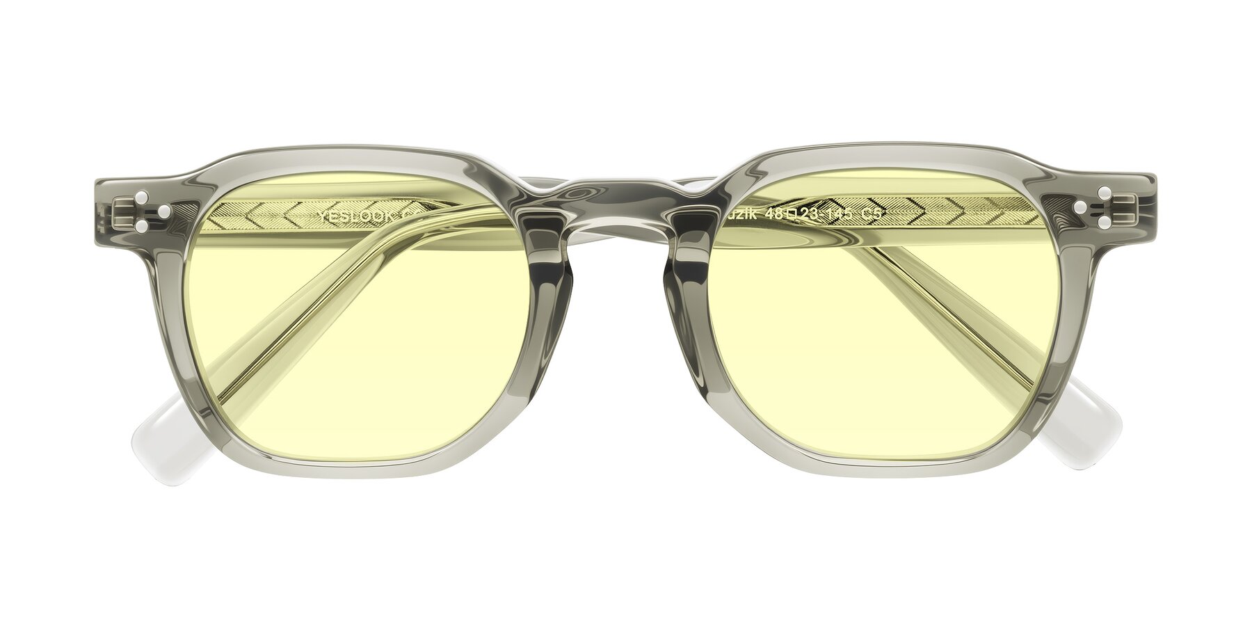 Folded Front of Muzik in Light Gray to Charcoal Shift with Light Yellow Tinted Lenses