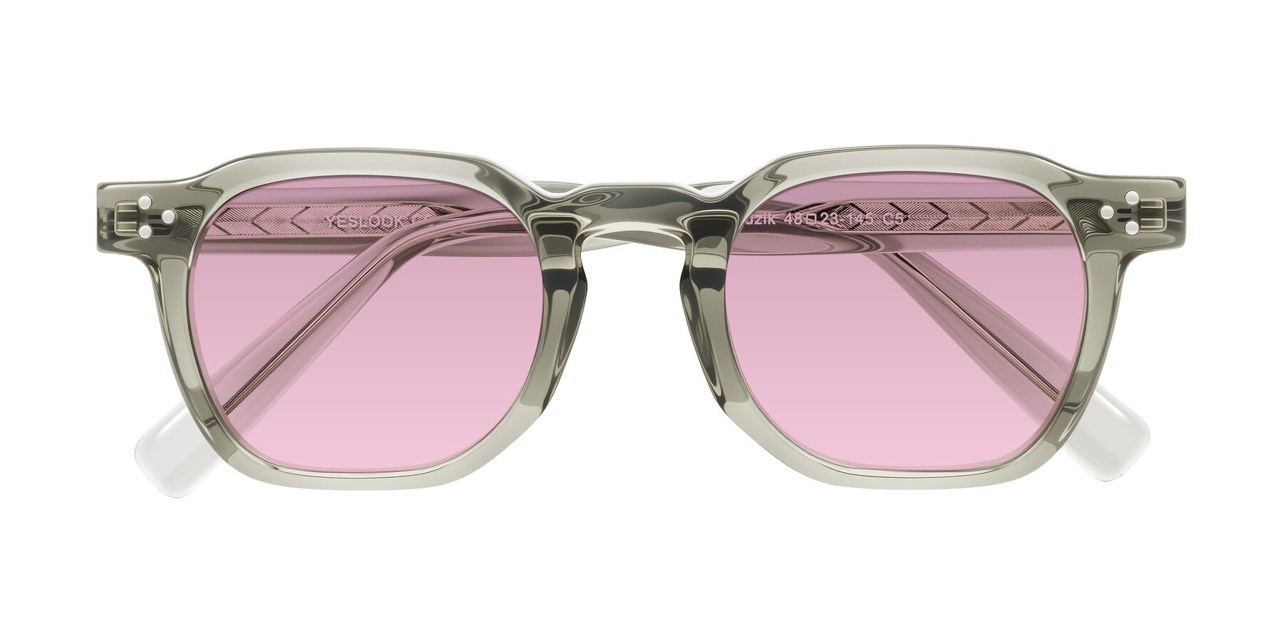 Folded Front of Muzik in Light Gray to Charcoal Shift with Light Wine Tinted Lenses