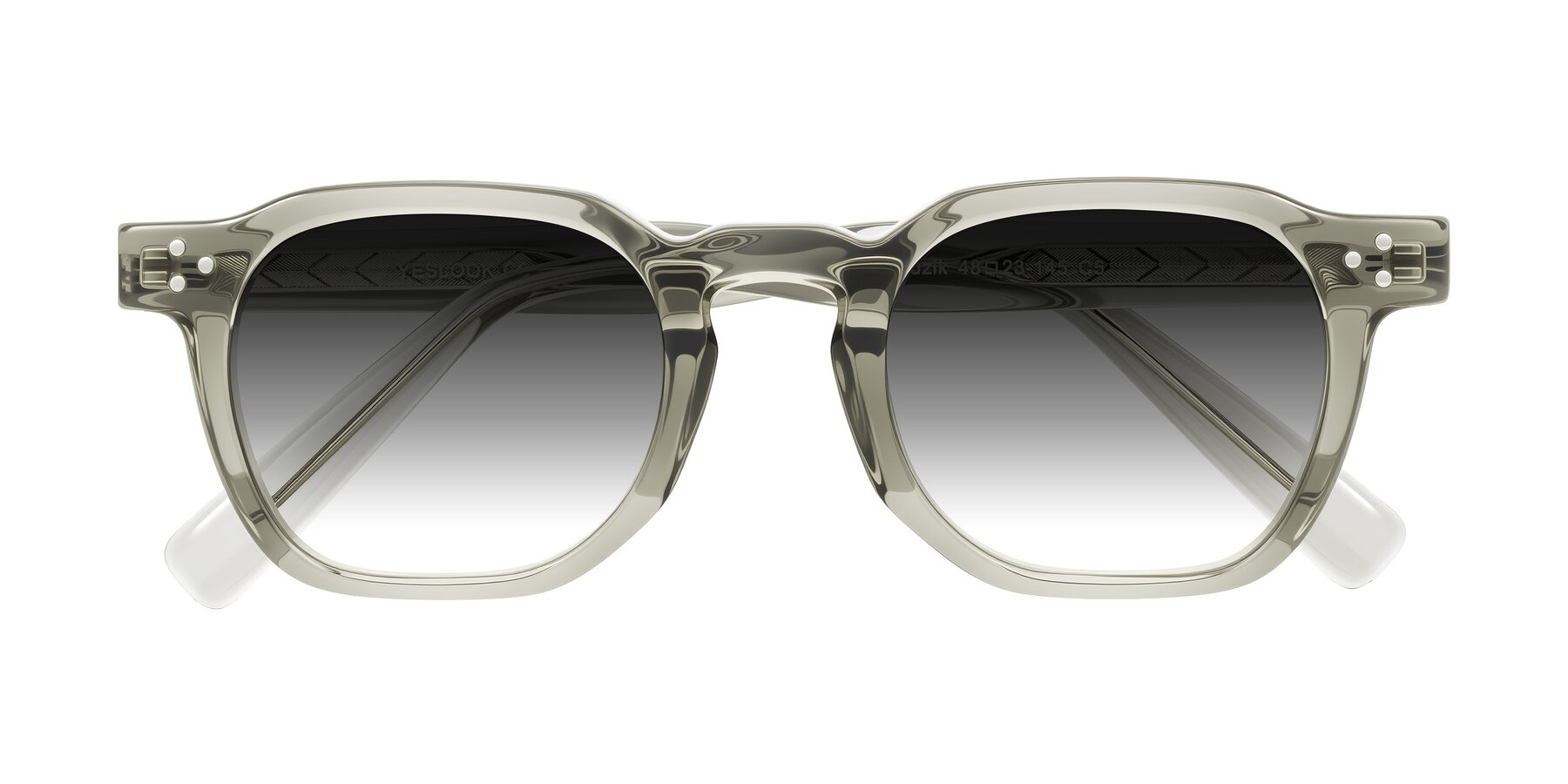 Folded Front of Muzik in Light Gray to Charcoal Shift with Gray Gradient Lenses