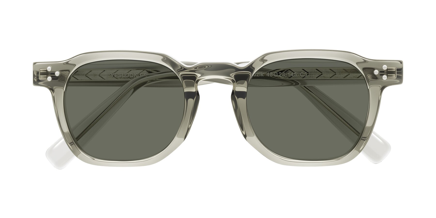 Folded Front of Muzik in Light Gray to Charcoal Shift with Gray Polarized Lenses