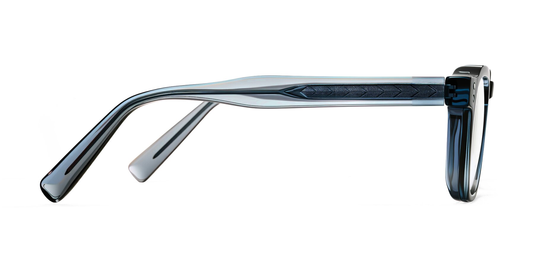 Side of Muzik in Light Gray to Charcoal Shift with Clear Reading Eyeglass Lenses