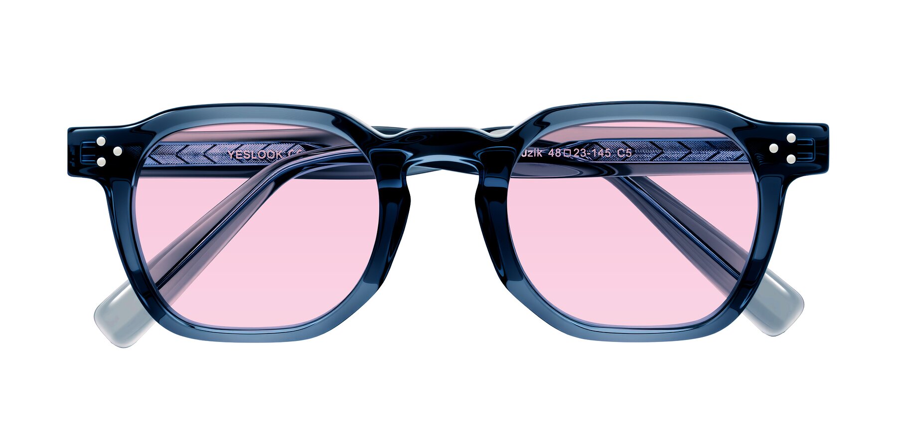 Folded Front of Muzik in Light Gray to Charcoal Shift with Light Pink Tinted Lenses