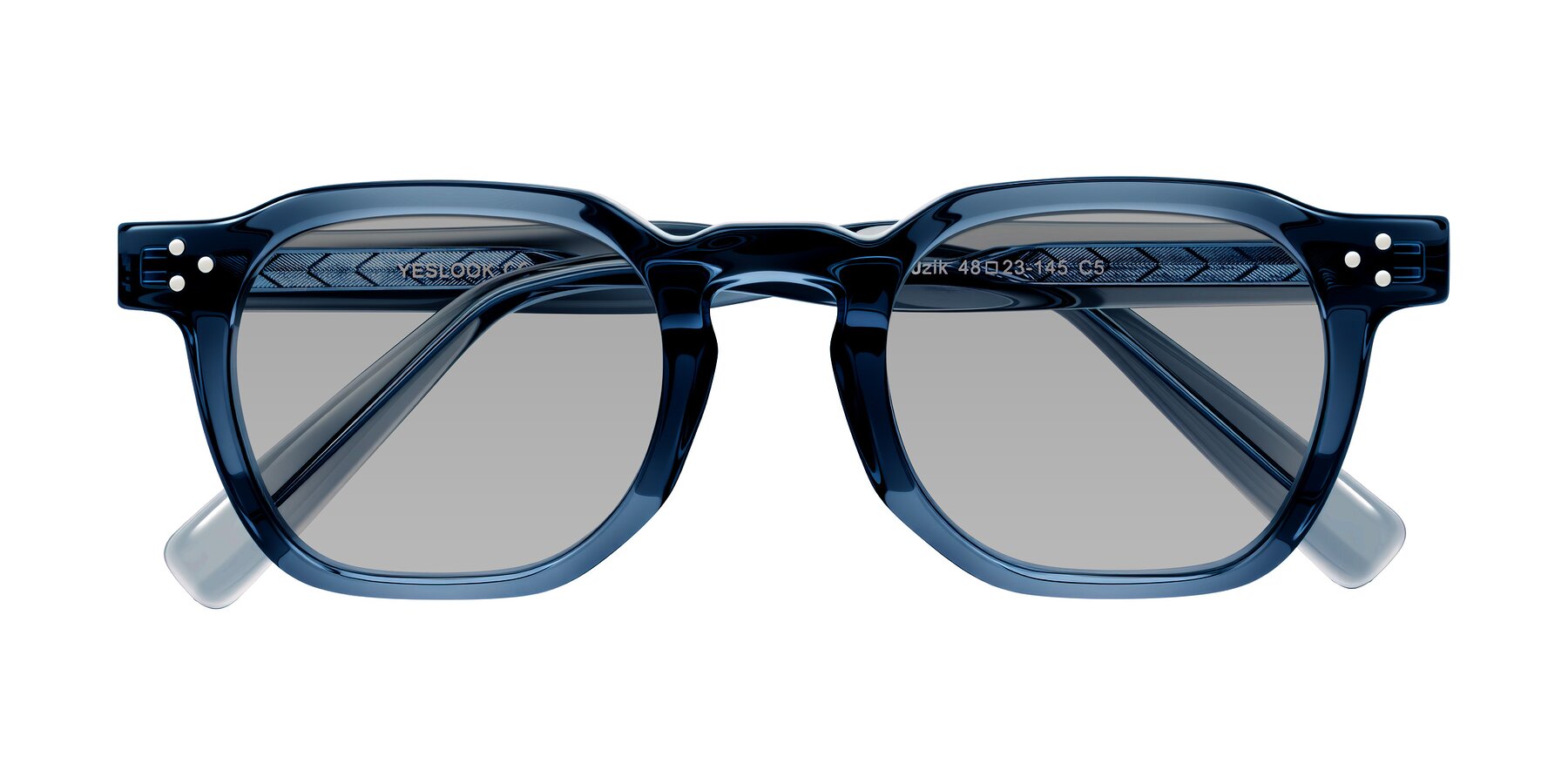 Folded Front of Muzik in Light Gray to Charcoal Shift with Light Gray Tinted Lenses