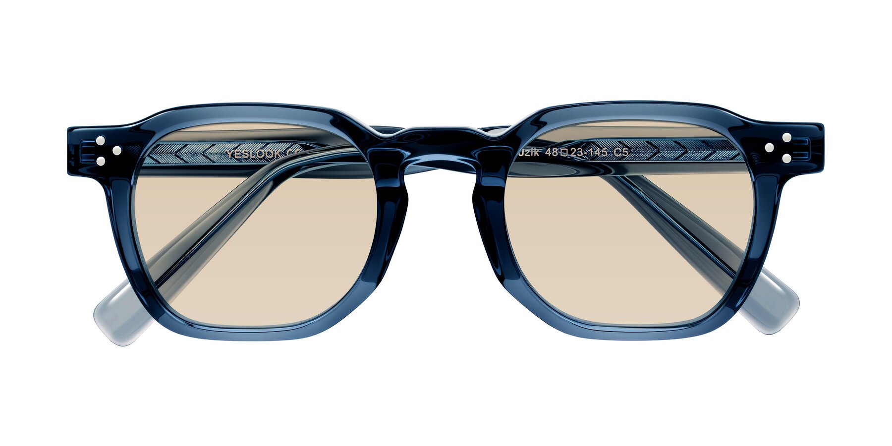 Folded Front of Muzik in Light Gray to Charcoal Shift with Light Brown Tinted Lenses