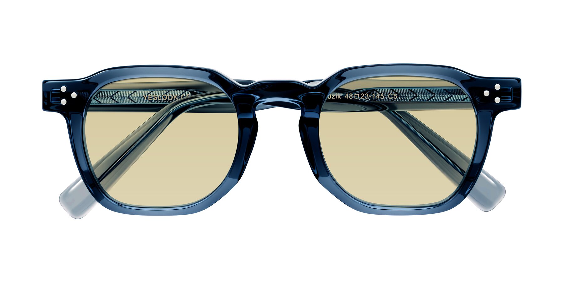 Folded Front of Muzik in Light Gray to Charcoal Shift with Light Champagne Tinted Lenses