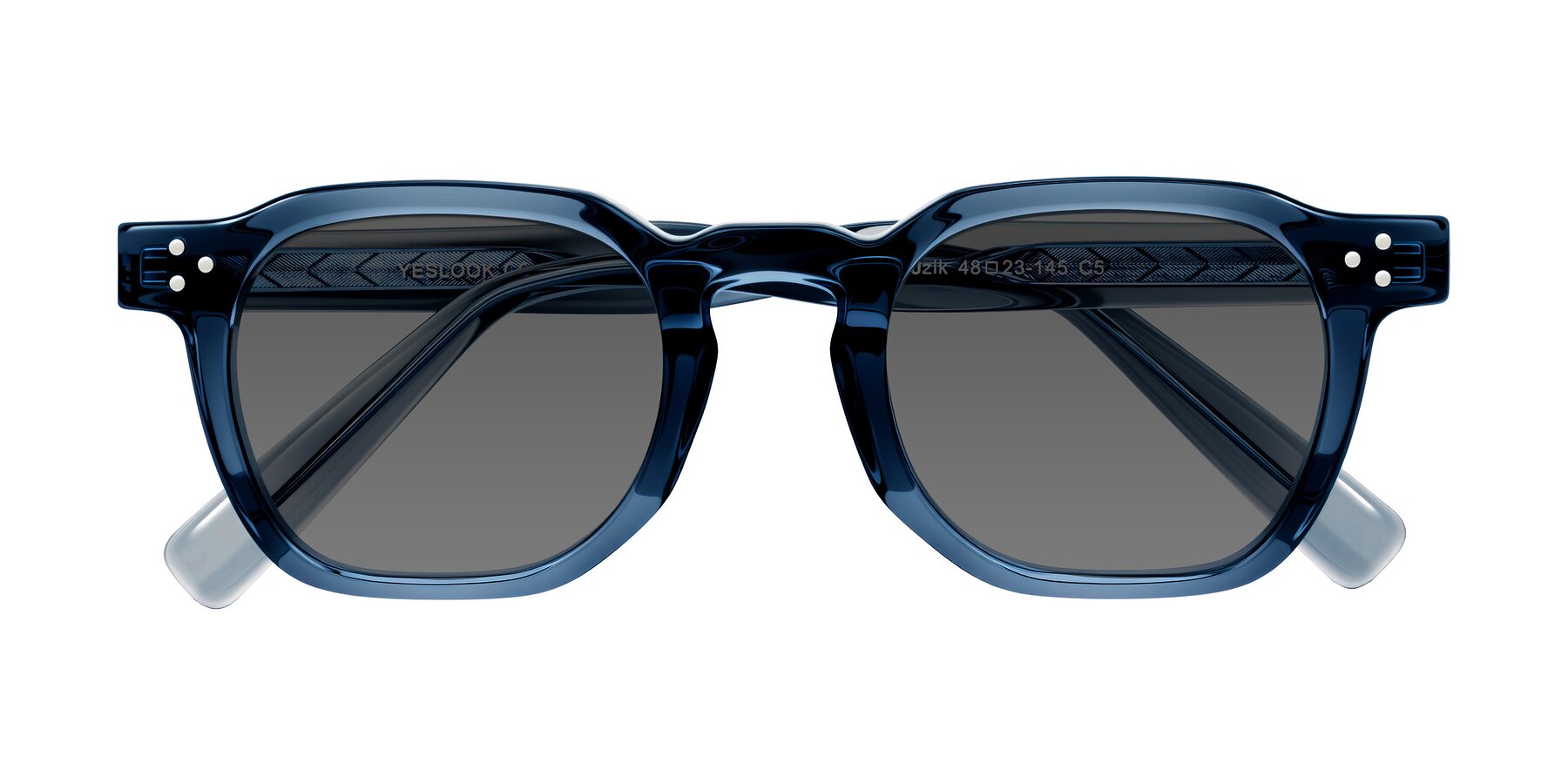 Folded Front of Muzik in Light Gray to Charcoal Shift with Medium Gray Tinted Lenses