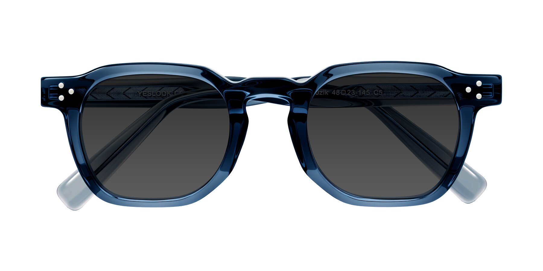 Folded Front of Muzik in Light Gray to Charcoal Shift with Gray Tinted Lenses