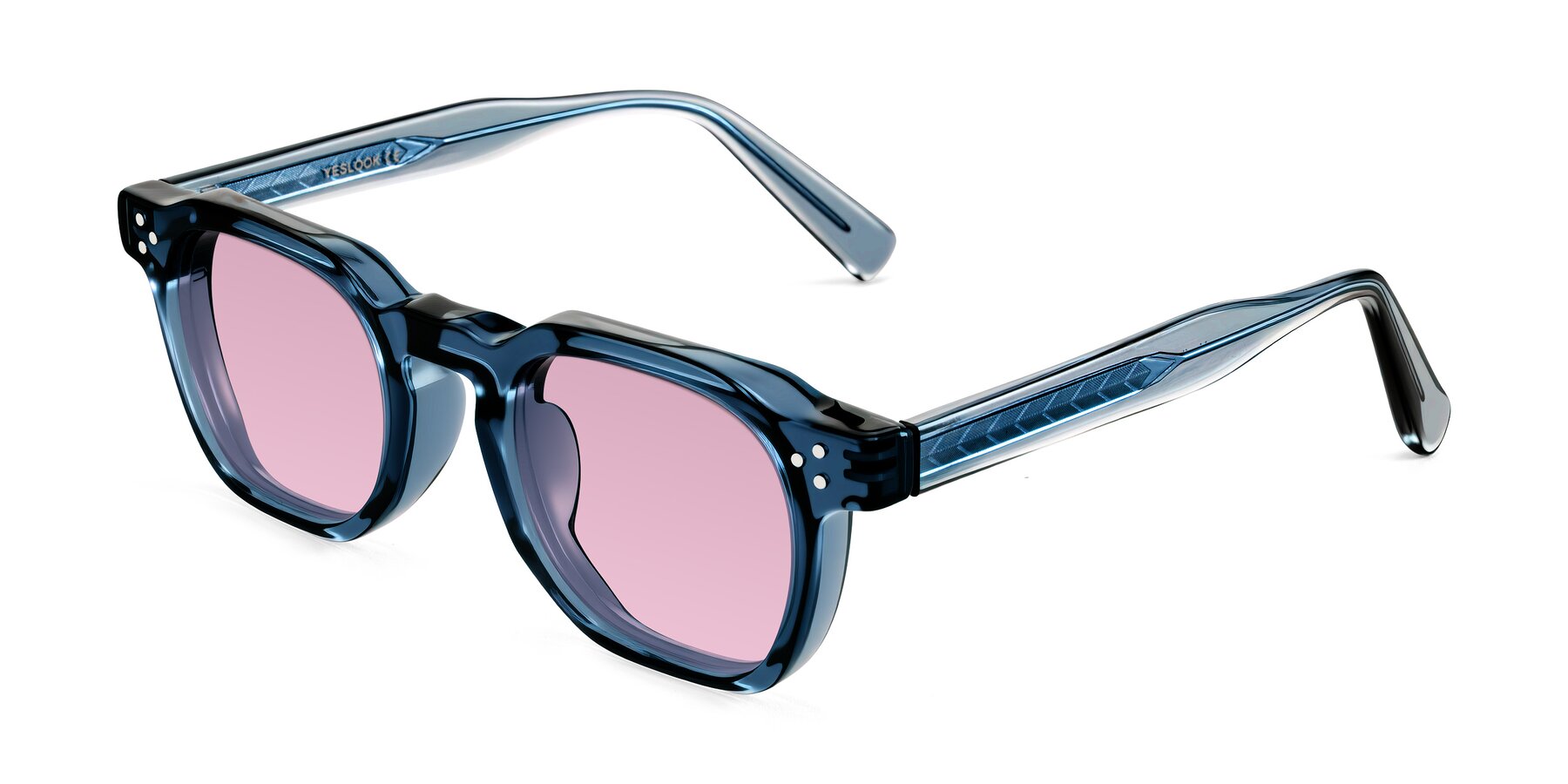Angle of Muzik in Light Gray to Charcoal Shift with Light Wine Tinted Lenses