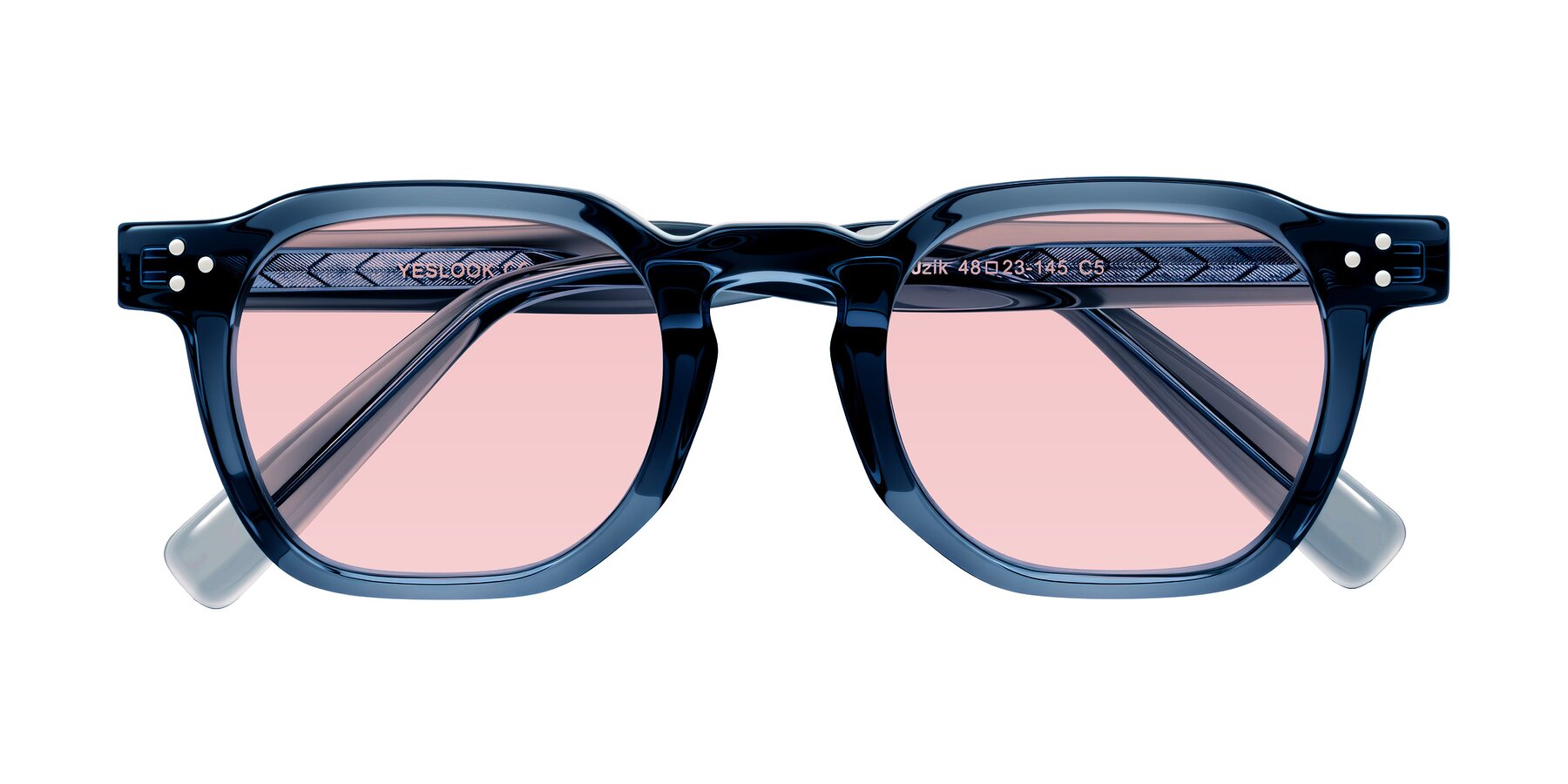 Folded Front of Muzik in Light Gray to Charcoal Shift with Light Garnet Tinted Lenses