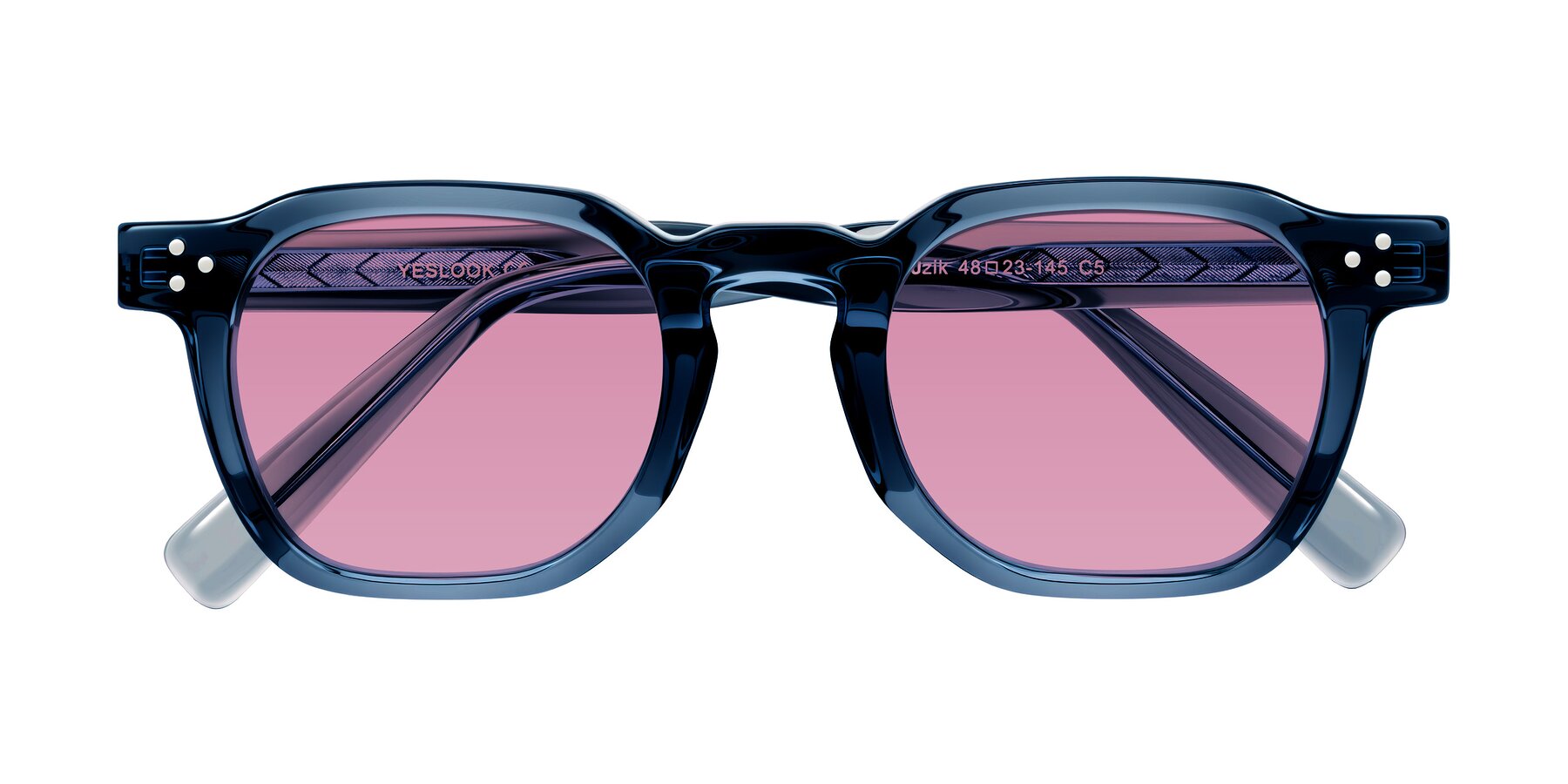Folded Front of Muzik in Light Gray to Charcoal Shift with Medium Wine Tinted Lenses