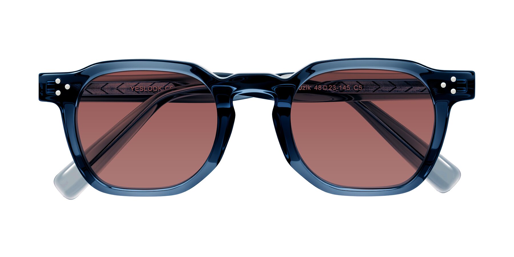 Folded Front of Muzik in Light Gray to Charcoal Shift with Garnet Tinted Lenses