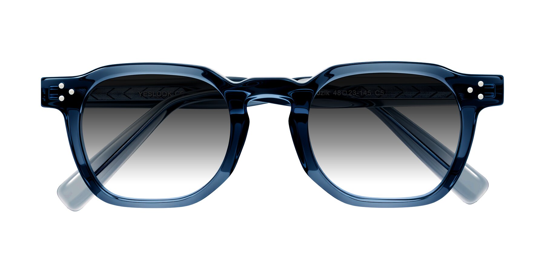 Folded Front of Muzik in Light Gray to Charcoal Shift with Gray Gradient Lenses
