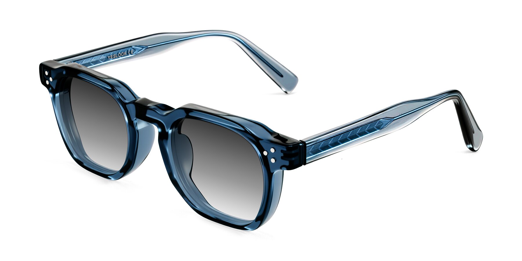 Angle of Muzik in Light Gray to Charcoal Shift with Gray Gradient Lenses