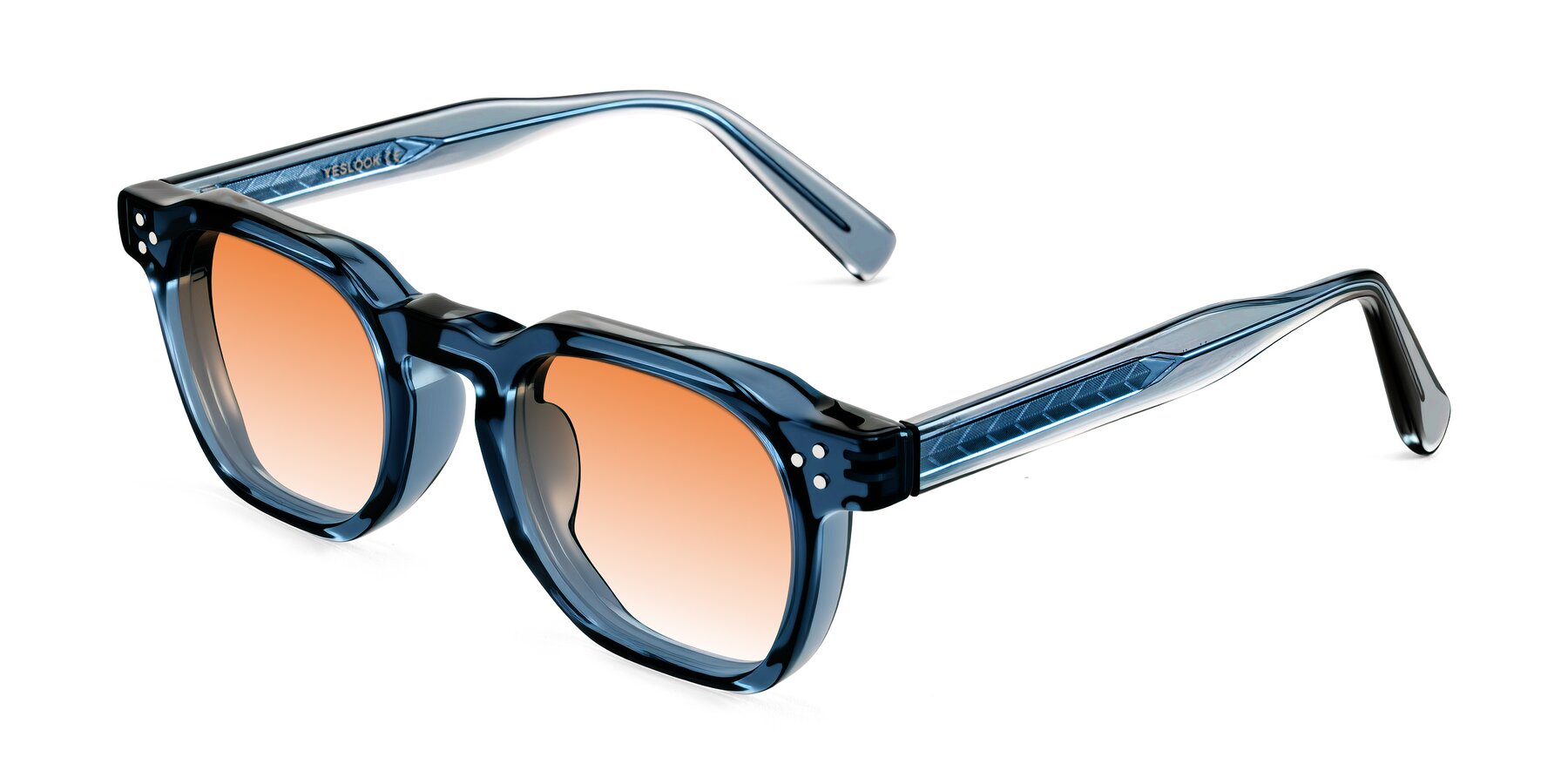 Angle of Muzik in Light Gray to Charcoal Shift with Orange Gradient Lenses
