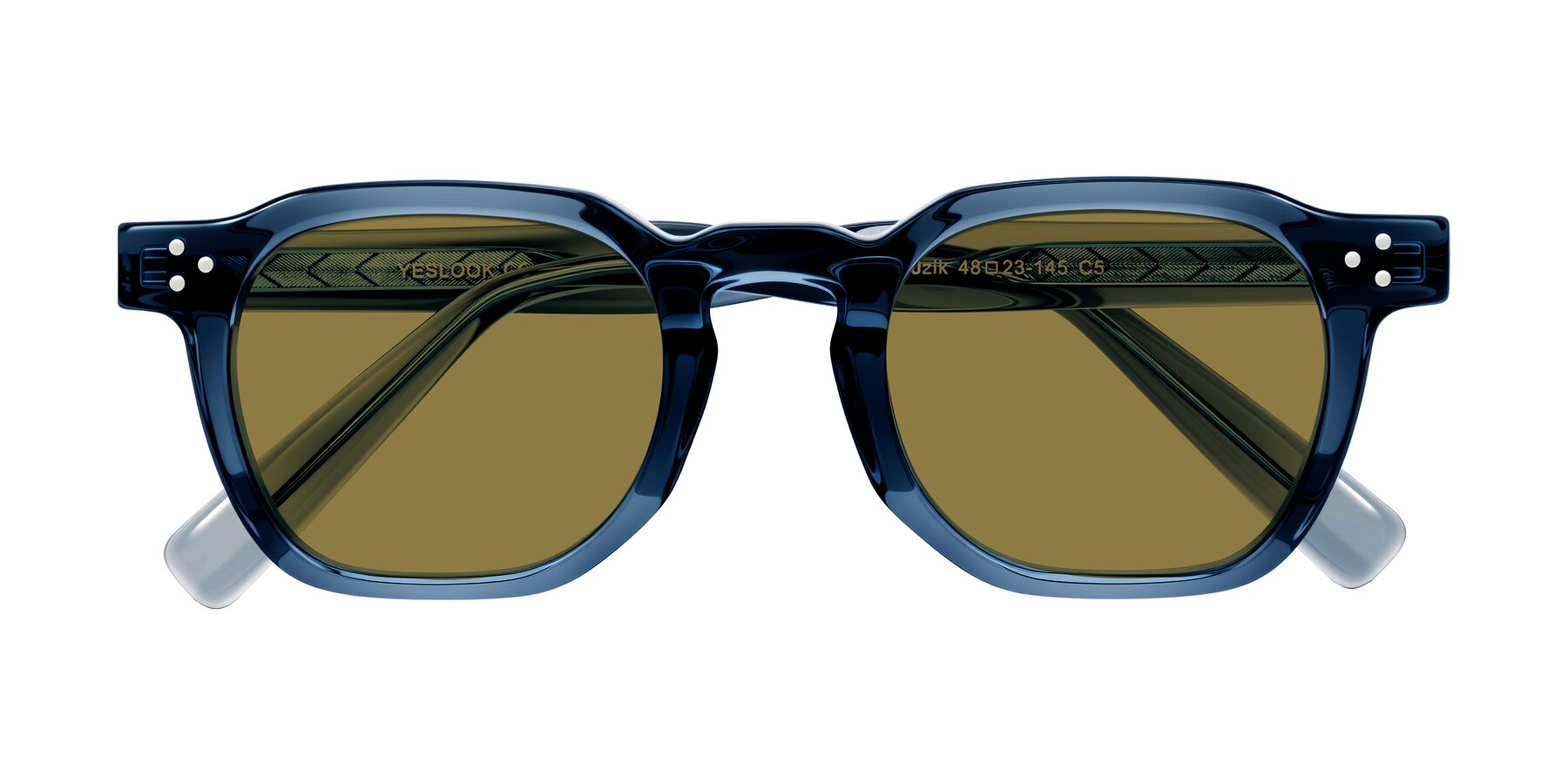 Folded Front of Muzik in Light Gray to Charcoal Shift with Brown Polarized Lenses