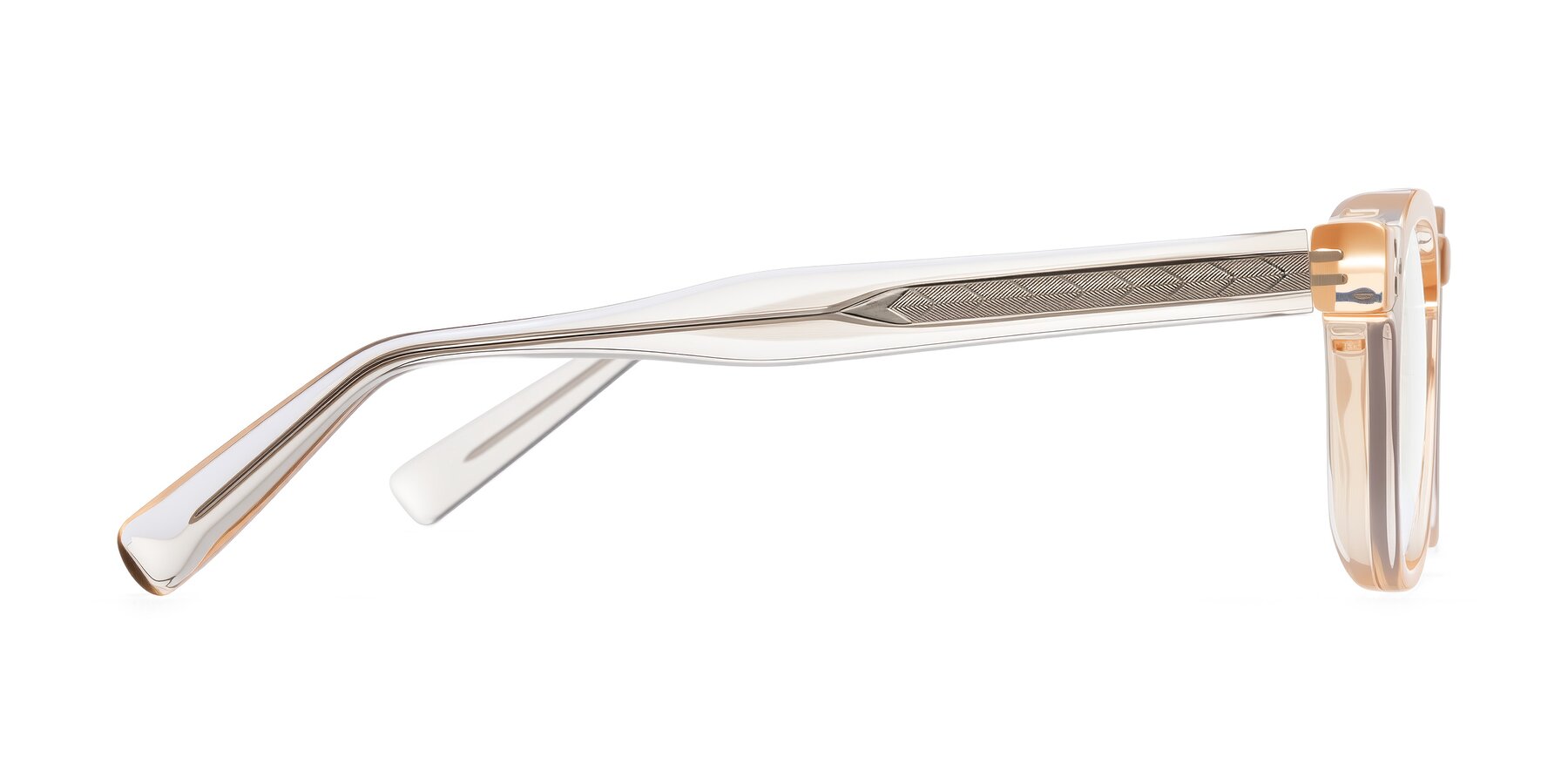 Side of Muzik in Coral to Vermilion Shift with Clear Blue Light Blocking Lenses