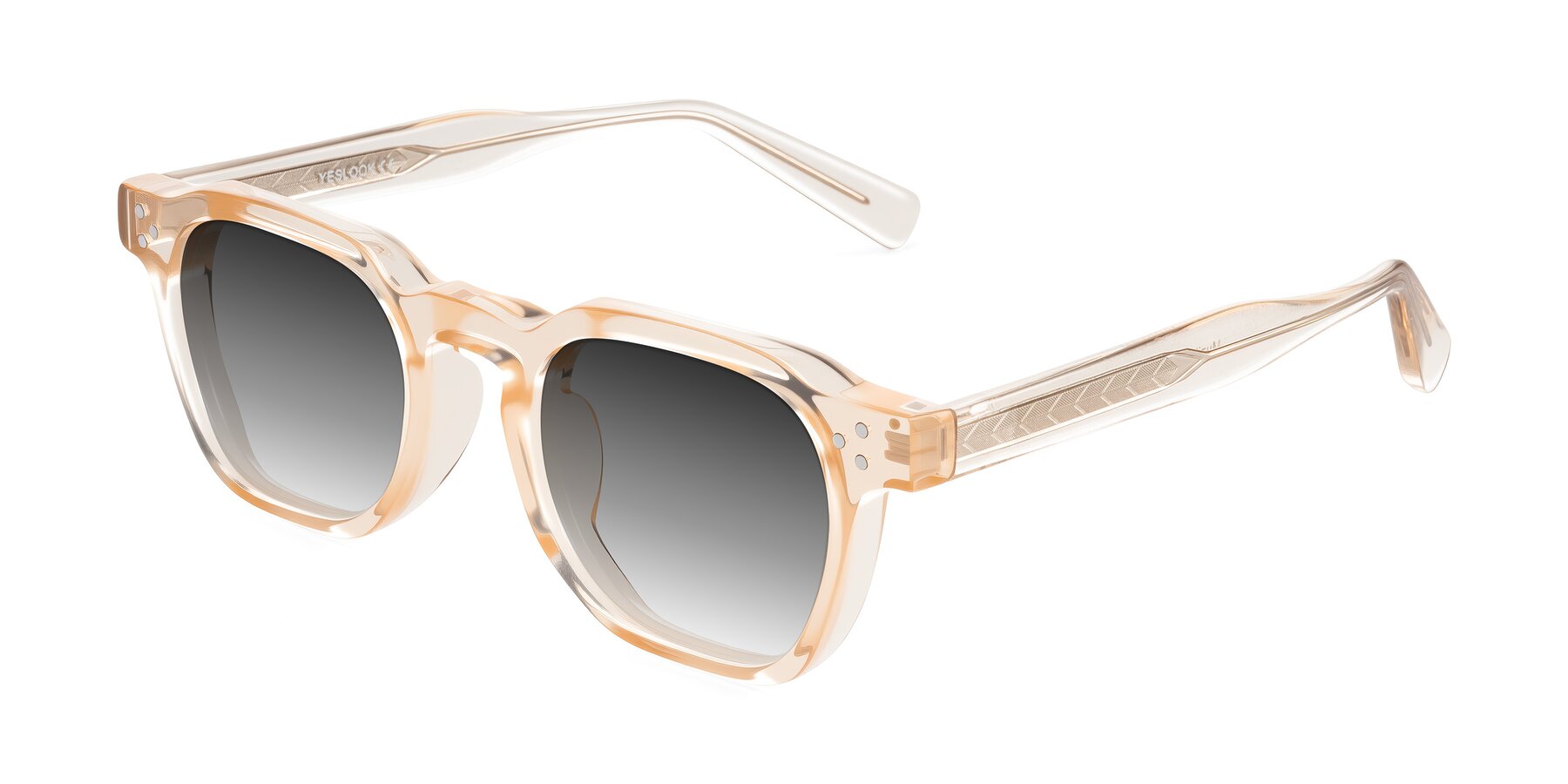 Angle of Muzik in Coral to Vermilion Shift with Gray Gradient Lenses