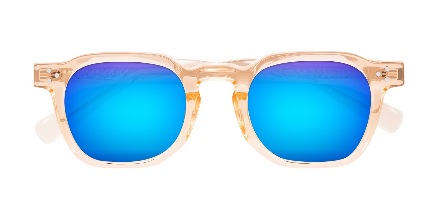 Muzik - Peach to Coral Shift Flash Mirrored Sunglasses
