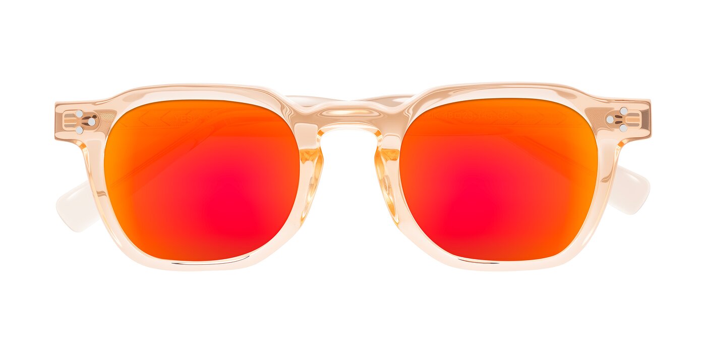 Muzik - Coral to Vermilion Shift Flash Mirrored Sunglasses