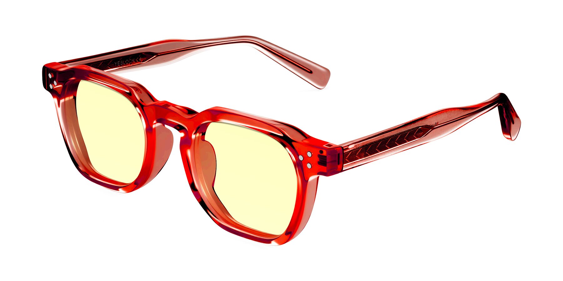 Angle of Muzik in Coral to Vermilion Shift with Light Yellow Tinted Lenses
