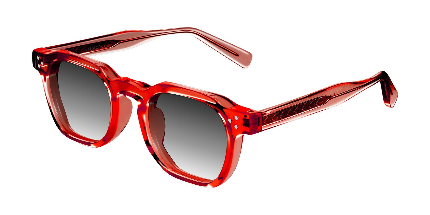 Angle of Muzik in Coral to Vermilion Shift with Gray Gradient Lenses