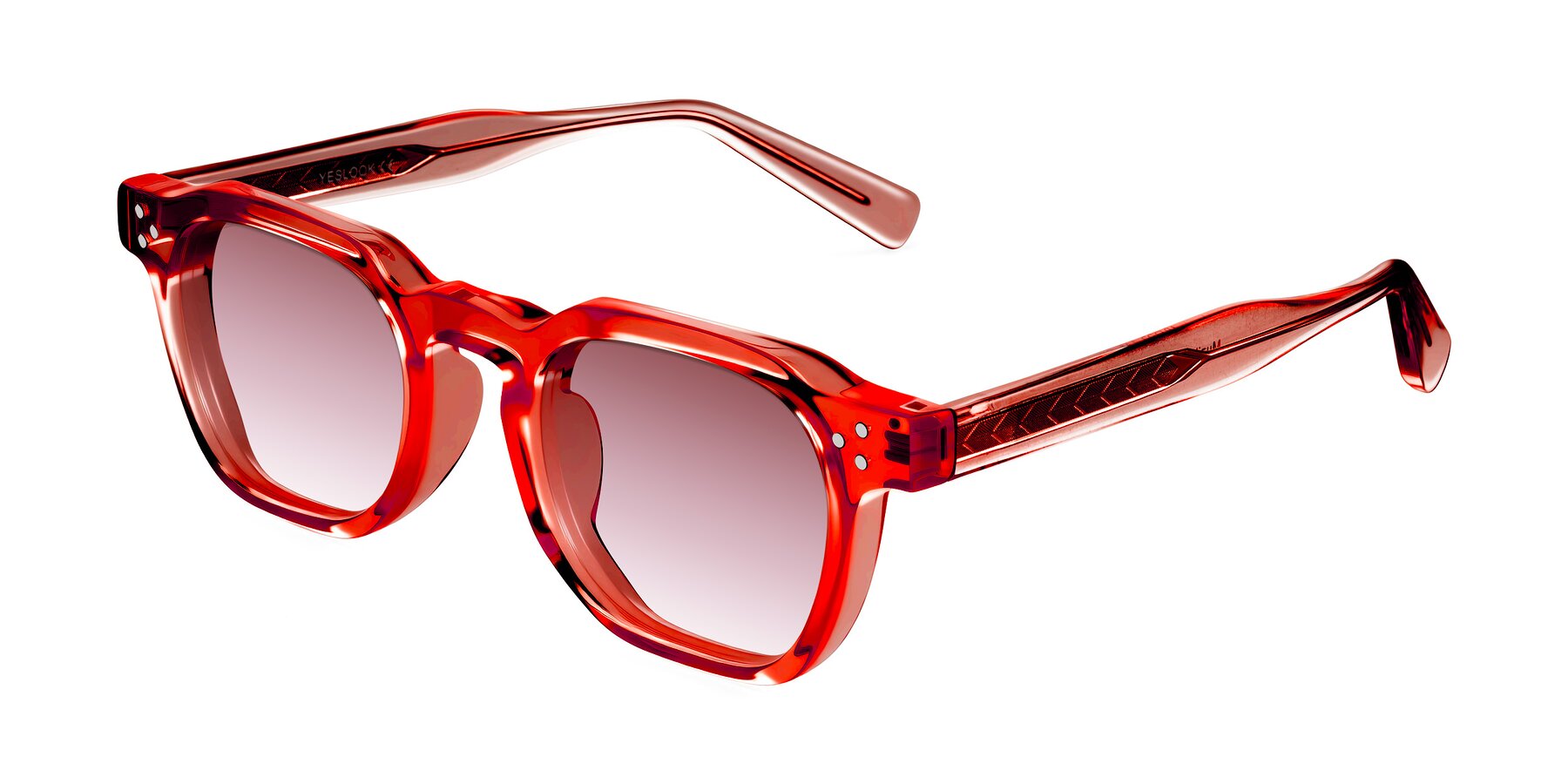 Angle of Muzik in Coral to Vermilion Shift with Garnet Gradient Lenses