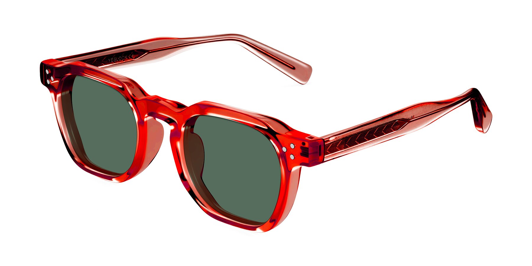 Angle of Muzik in Coral to Vermilion Shift with Green Polarized Lenses