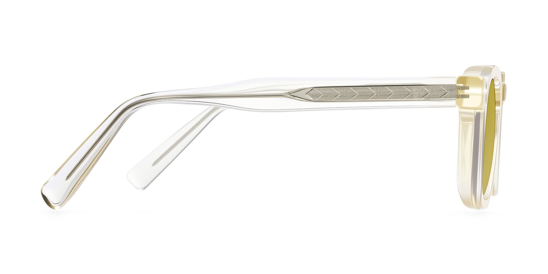 Side of Muzik in Champagne to Dark Brown Shift with Champagne Tinted Lenses