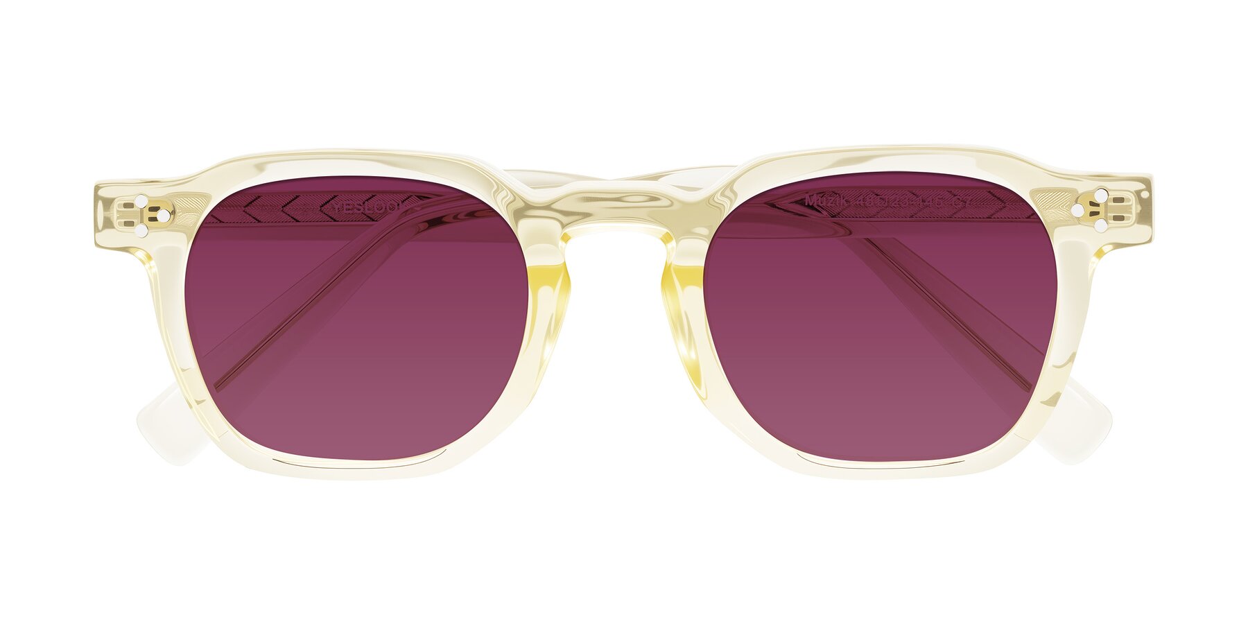 Folded Front of Muzik in Champagne to Dark Brown Shift with Wine Tinted Lenses