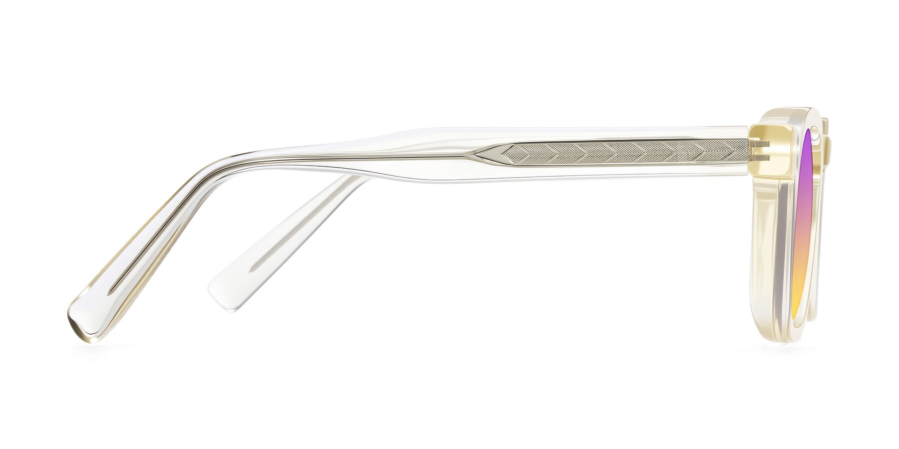 Side of Muzik in Champagne to Dark Brown Shift with Purple / Yellow Gradient Lenses