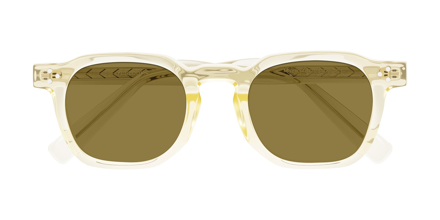 Folded Front of Muzik in Champagne to Dark Brown Shift with Brown Polarized Lenses