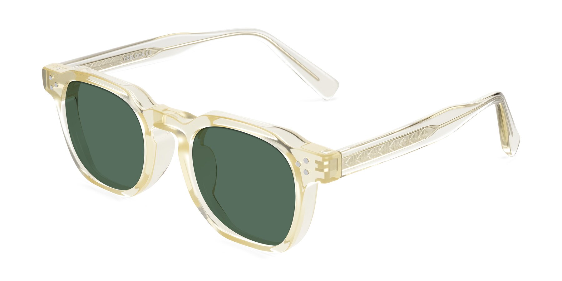 Angle of Muzik in Champagne to Dark Brown Shift with Green Polarized Lenses
