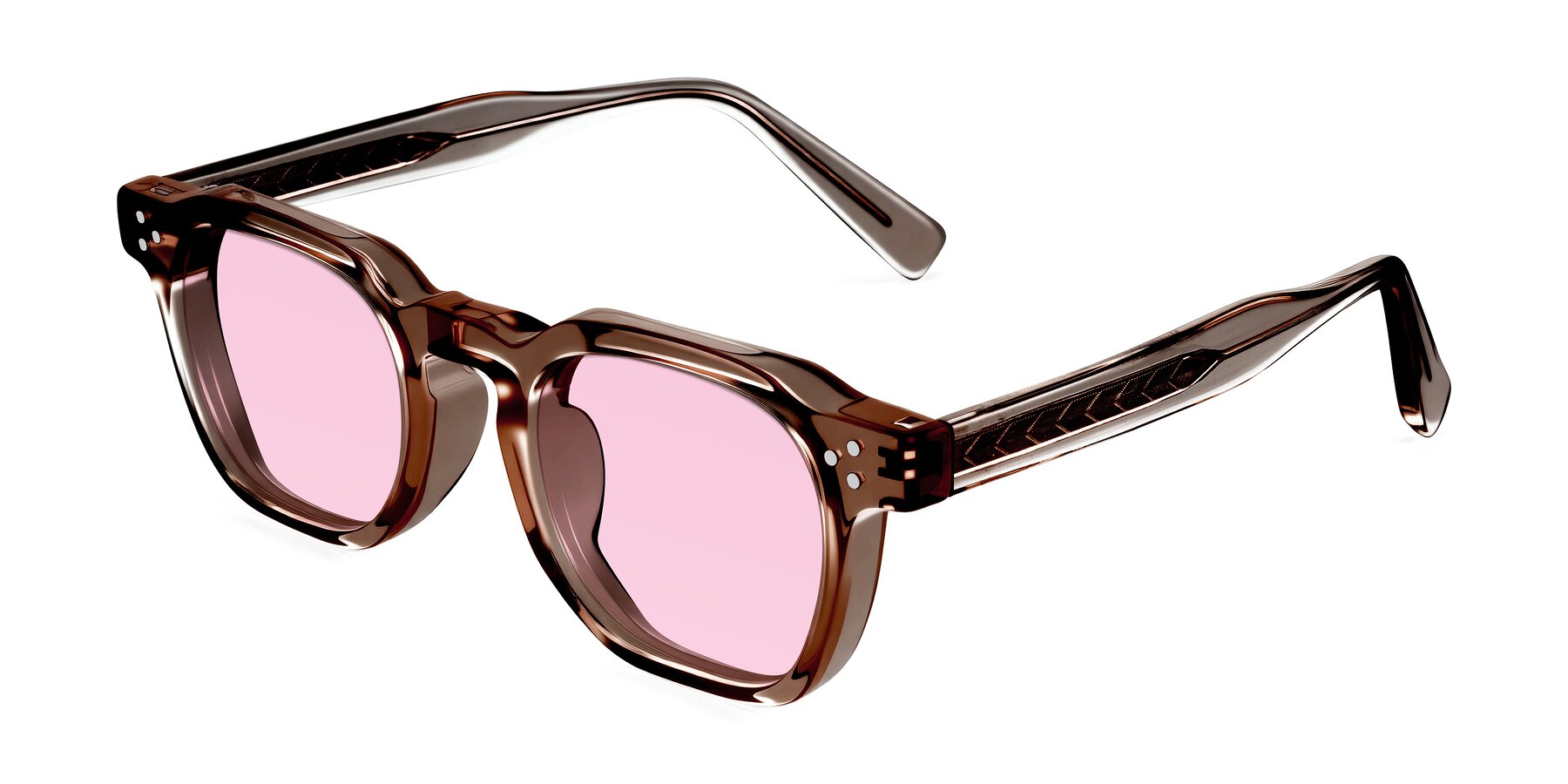 Angle of Muzik in Champagne to Dark Brown Shift with Light Pink Tinted Lenses
