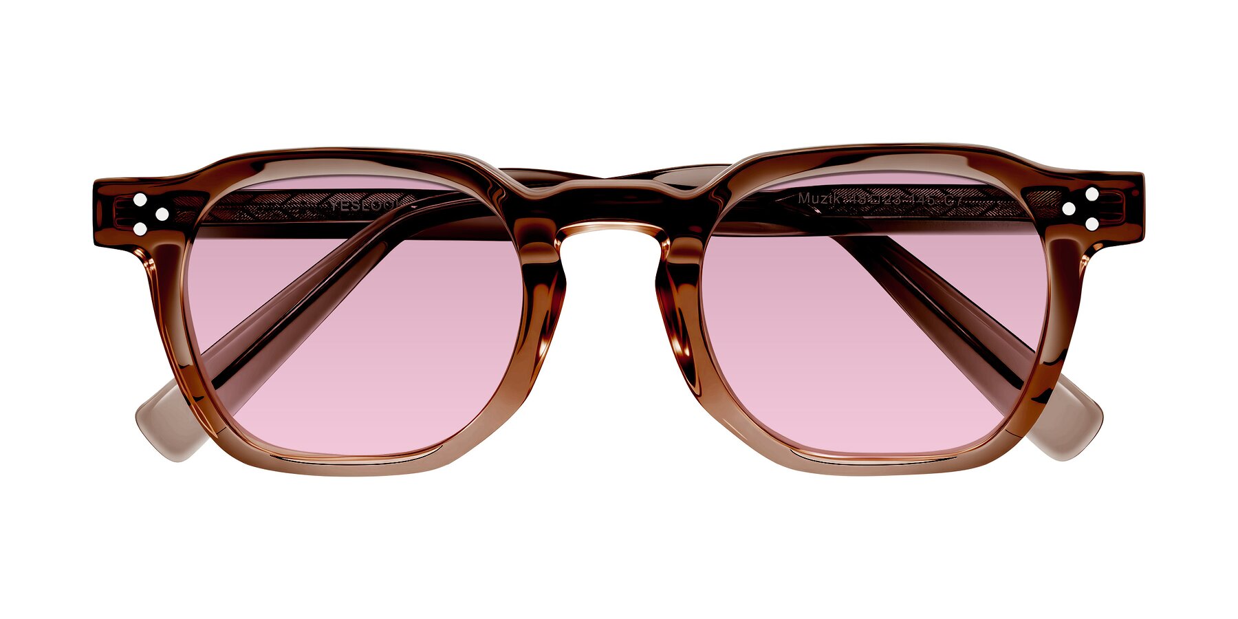 Folded Front of Muzik in Champagne to Dark Brown Shift with Light Wine Tinted Lenses