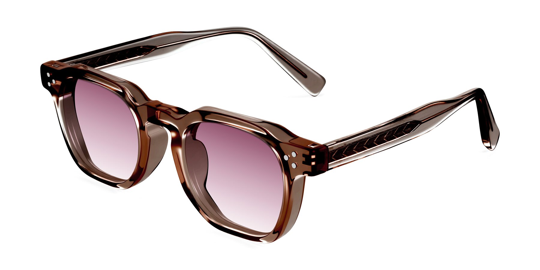 Angle of Muzik in Champagne to Dark Brown Shift with Wine Gradient Lenses