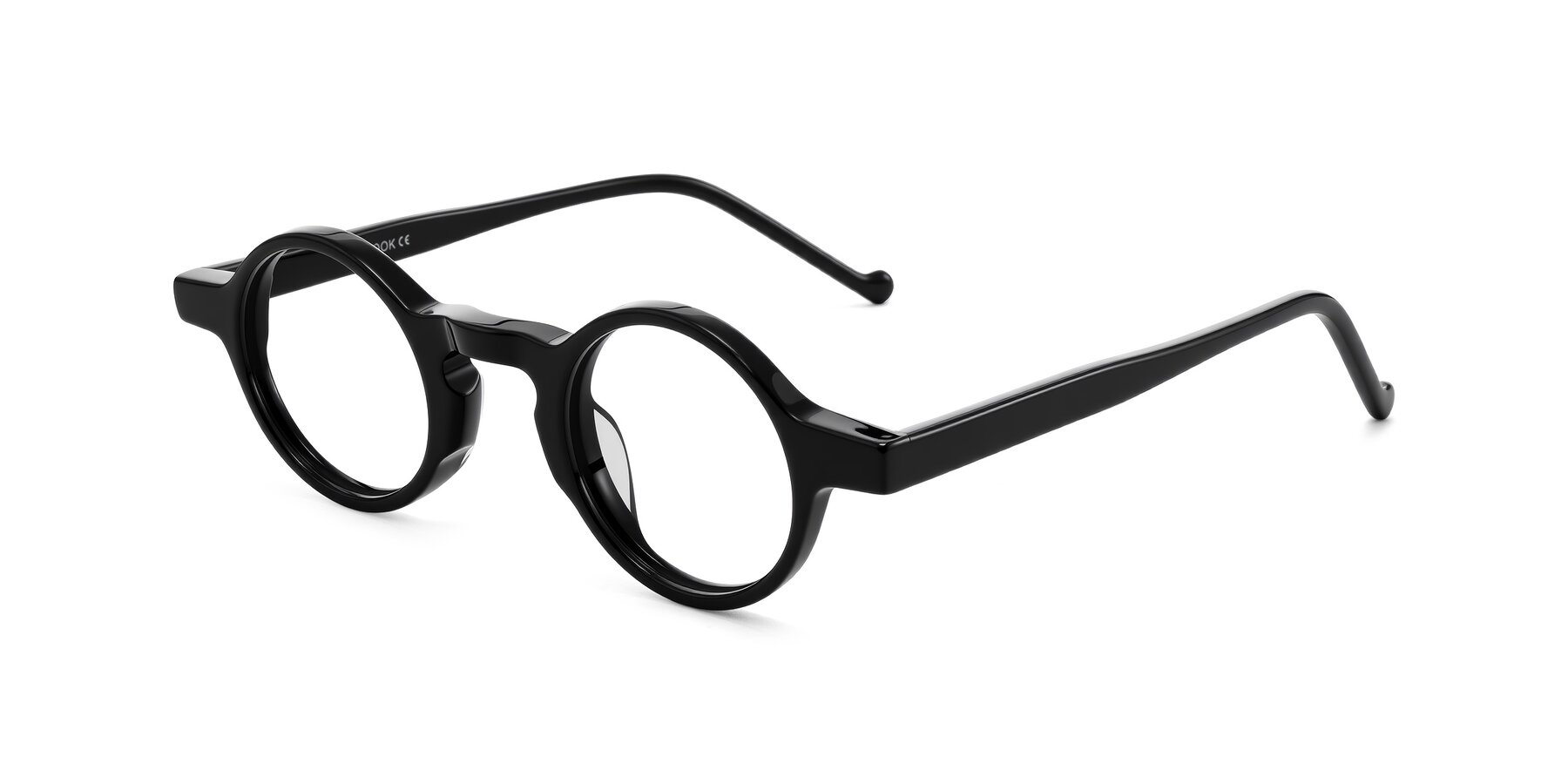 Angle of Enno in Black with Clear Eyeglass Lenses