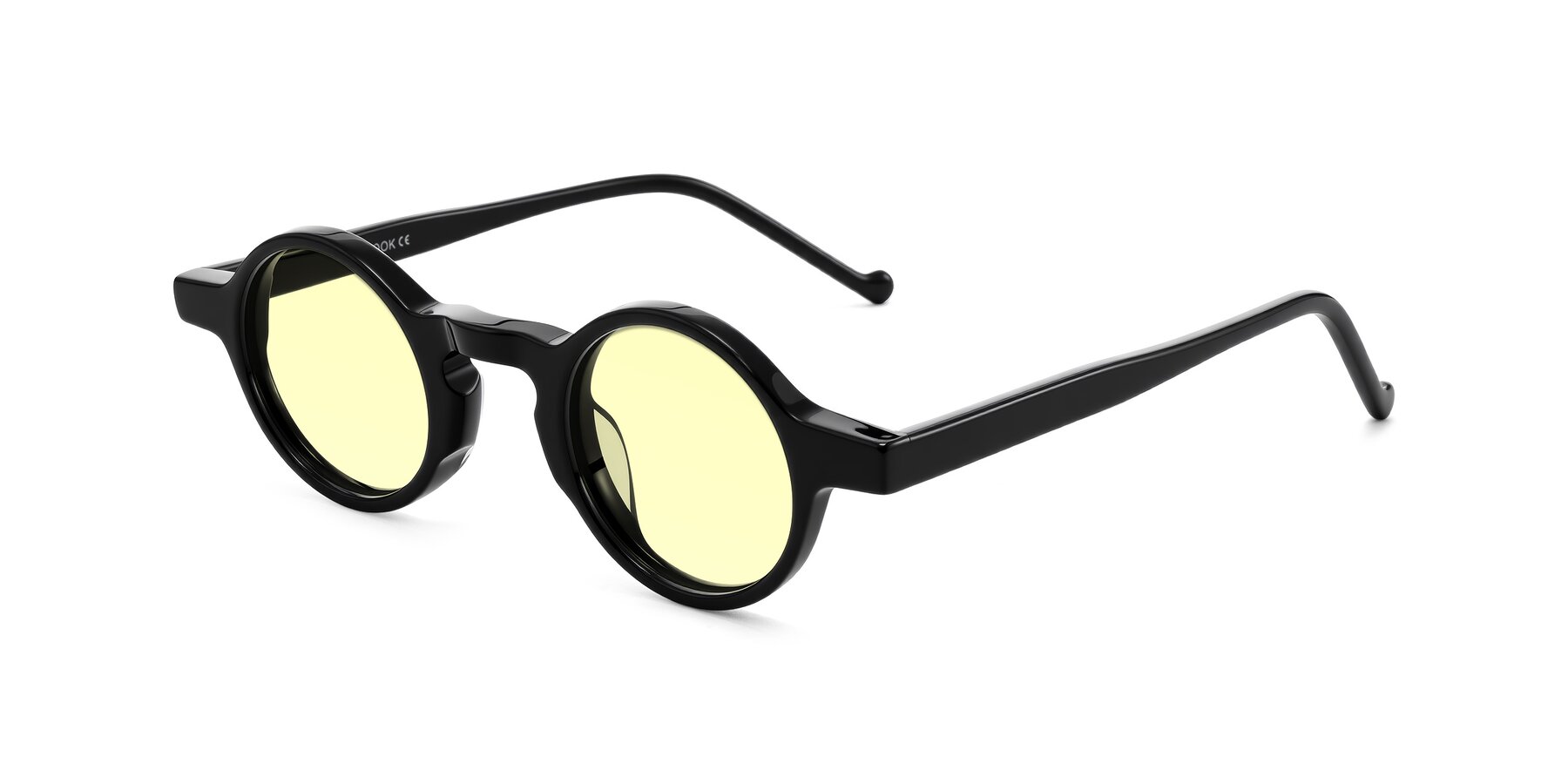 Angle of Enno in Black with Light Yellow Tinted Lenses