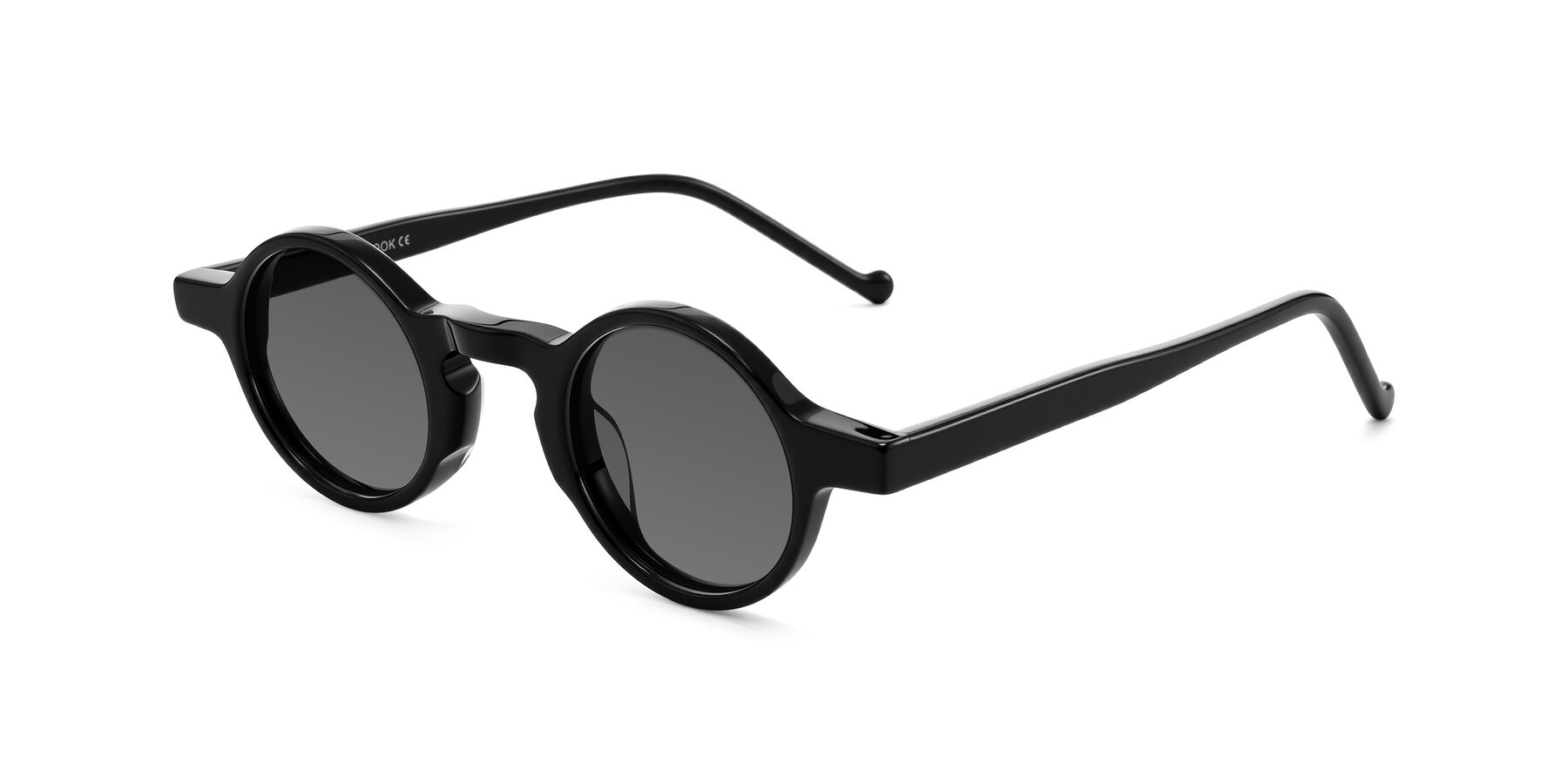 Angle of Enno in Black with Medium Gray Tinted Lenses