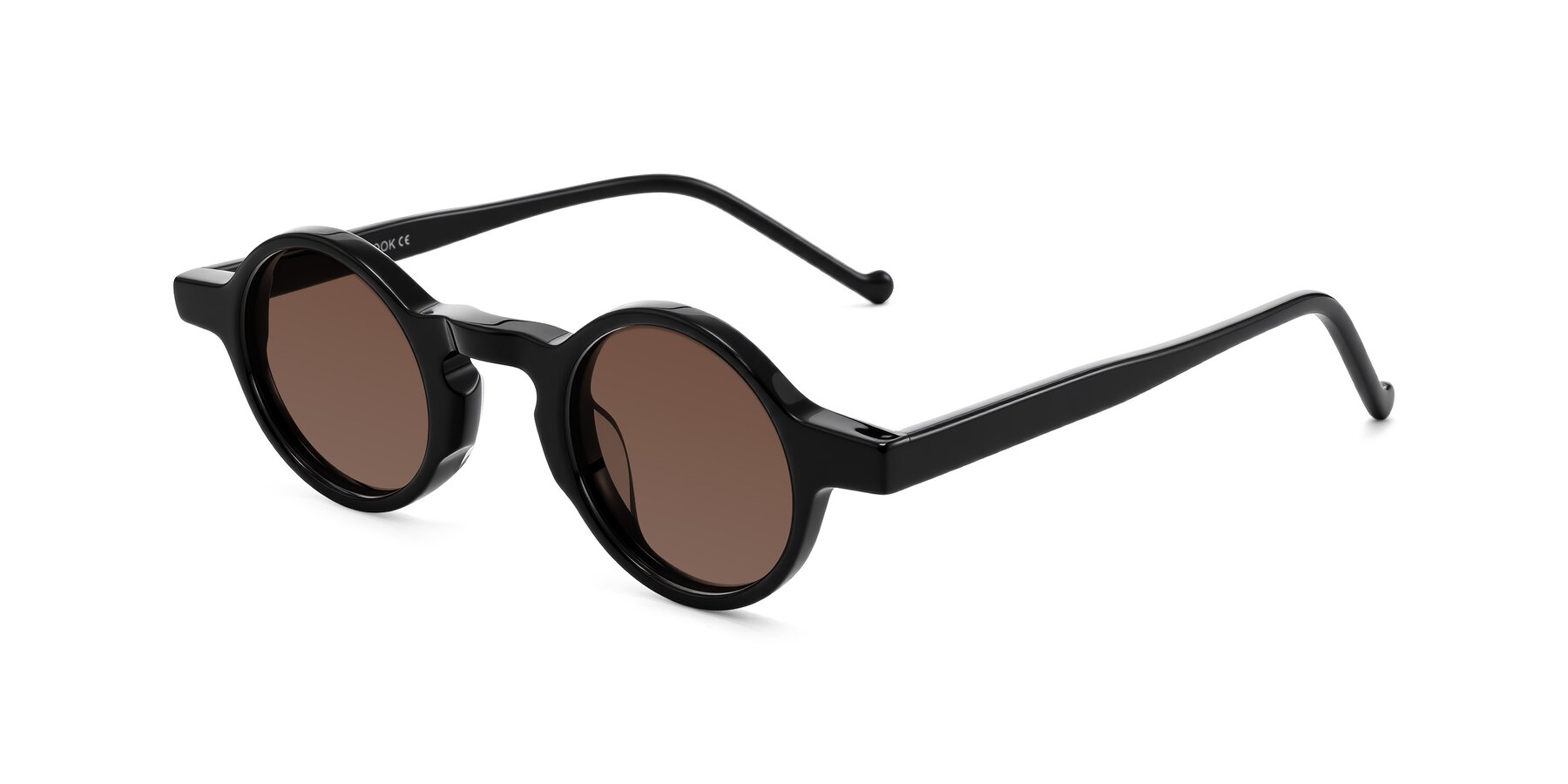 Angle of Enno in Black with Brown Tinted Lenses